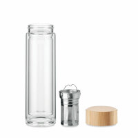 Trinkflasche Glas 400ml Transparent