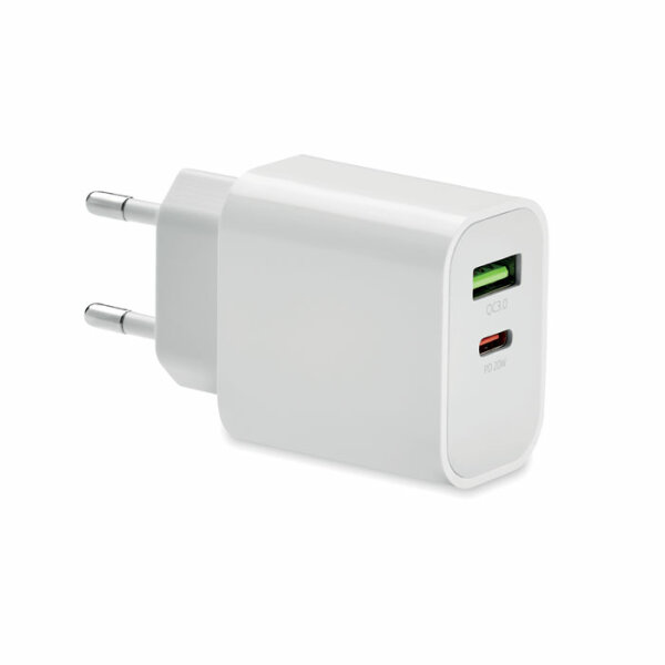 Caricatore USB a 2 porte Bianco