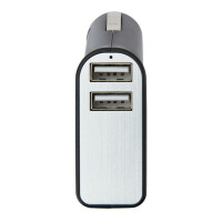 Dual USB Ladegerät schwarz, silber