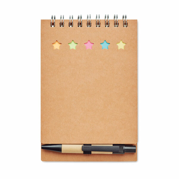 Blocco notes con penna e fogli Beige