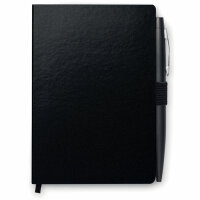 Blocco notes A6 con penna Nero