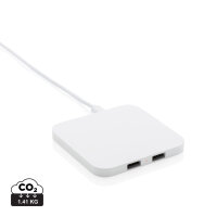 Caricatore wireless 10W con porte USB bianco