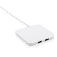 10W Wireless Charger mit USB-Ports weiß