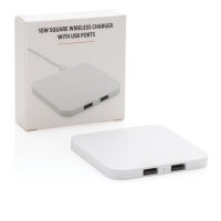 Caricatore wireless 10W con porte USB bianco
