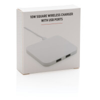 Caricatore wireless 10W con porte USB bianco