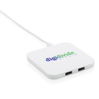 Caricatore wireless 10W con porte USB bianco