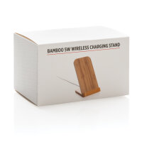 Base in bambù con ricarica wireless 5W marrone