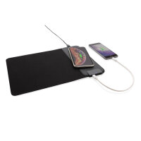 Mousepad mit 15W Wireless Charging und USB Ports schwarz