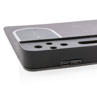 Tappetino mouse Air con ricarica wireless 5W e USB nero