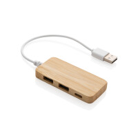 Hub USB un bambù con type C marrone
