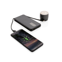 Powerbank tascabile 10.000 mAh cavi integrati nero