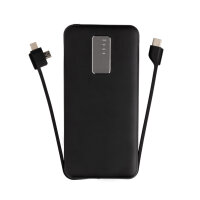 Powerbank tascabile 10.000 mAh cavi integrati nero