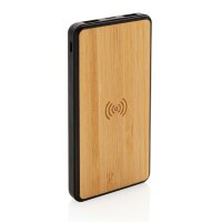 Bambus 8.000 mAh Wireless Charging Fashion Powerbank schwarz