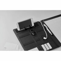 DIN A4 Portfolio & Powerbank Schwarz