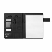 Porta blocco A4 con powerbank Nero