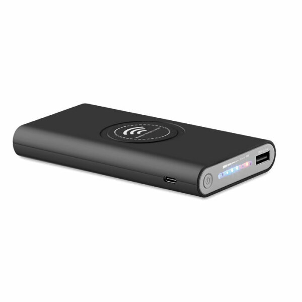 Powerbank wireless con hub Nero