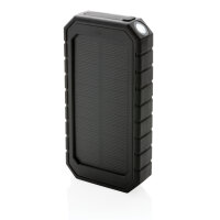 10.000 mAh Solar-Powerbank mit Wireless Charger schwarz