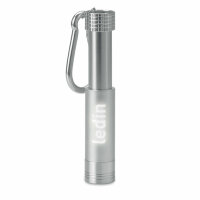 Taschenlampe mit Karabiner Silber