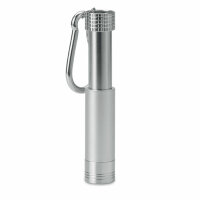 Taschenlampe mit Karabiner Silber