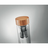 Trinkflasche Glas 400ml Transparent