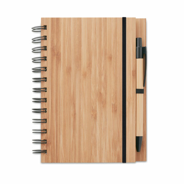 Notebook in bamboo con penna Legno