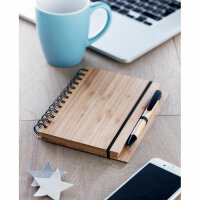 Notebook in bamboo con penna Legno