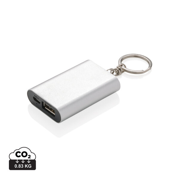 Powerbank portachiavi da 1000 mAh color argento