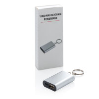 Powerbank portachiavi da 1000 mAh color argento