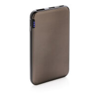 Powerbank compatta da 5.000 mAh grigio, nero