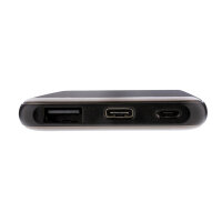 Powerbank compatta da 5.000 mAh grigio, nero