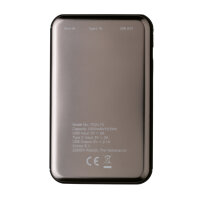 Powerbank compatta da 5.000 mAh grigio, nero