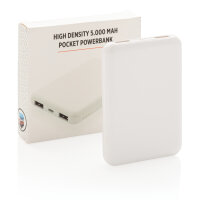 High Density 5.000 mAh Pocket Powerbank weiß