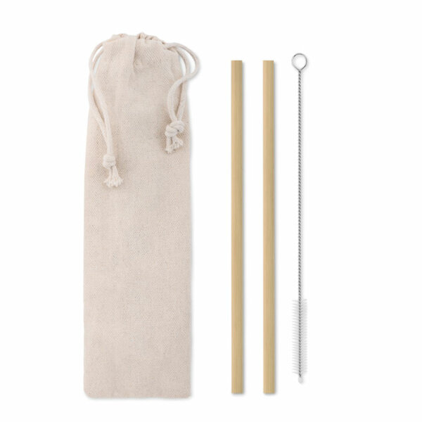 Bambus Trinkhalme-Set Beige