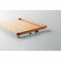 Caricatore wireless in bamboo Bianco