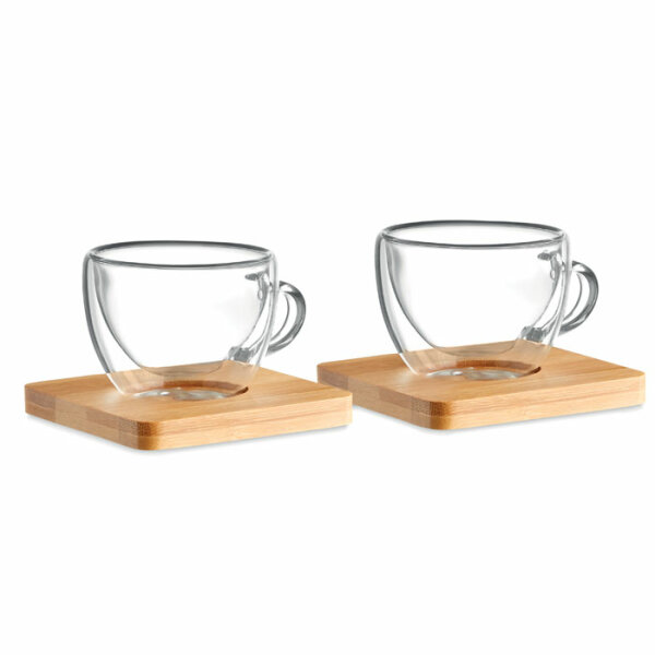 Set mit 2 Espressogläsern Transparent