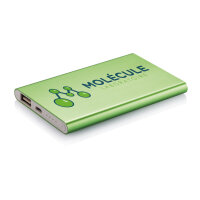 Powerbank piatta da 4000 mAh verde, bianco