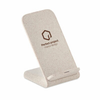 Caricatore wireless in paglia Beige