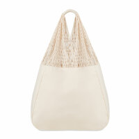 Strandtasche Baumwolle/Mesh Beige