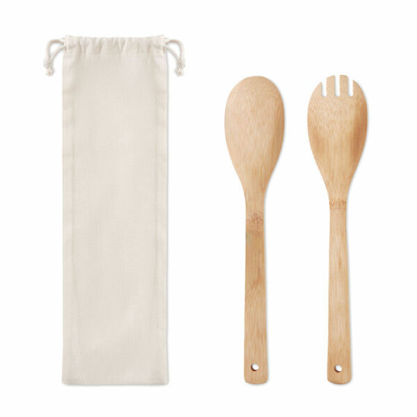 Set utensili in bamboo Beige