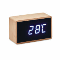 LED Tisch Uhr Bambus Holz