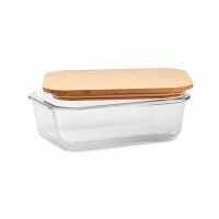 Lunchbox Glas mit Bambus Transparent