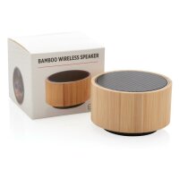 Speaker wireless in bambù nero