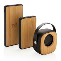 Speaker wireless 3W Fashion in bambù nero