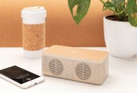 Speaker e caricatore wireless in fibra di grano cachi