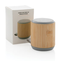 Speaker wireless 3W in bambù e tessuto marrone