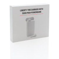 Auricolari Liberty TWS con powerbank 5.000 mAh bianco