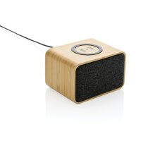 Speaker 3W wireless 5W in plastica RCS e bambù FSC® marrone
