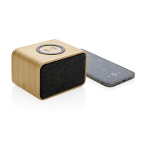 Speaker 3W wireless 5W in plastica RCS e bambù FSC® marrone