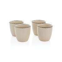 Ukiyo 4-tlg. Keramik-Trinkbecher-Set weiß