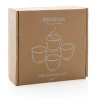 Ukiyo 4-tlg. Keramik-Trinkbecher-Set weiß